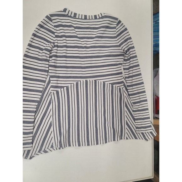 Maeve Anthropologie Striped Waffle Knit Button Front Top - Picture 2 of 4